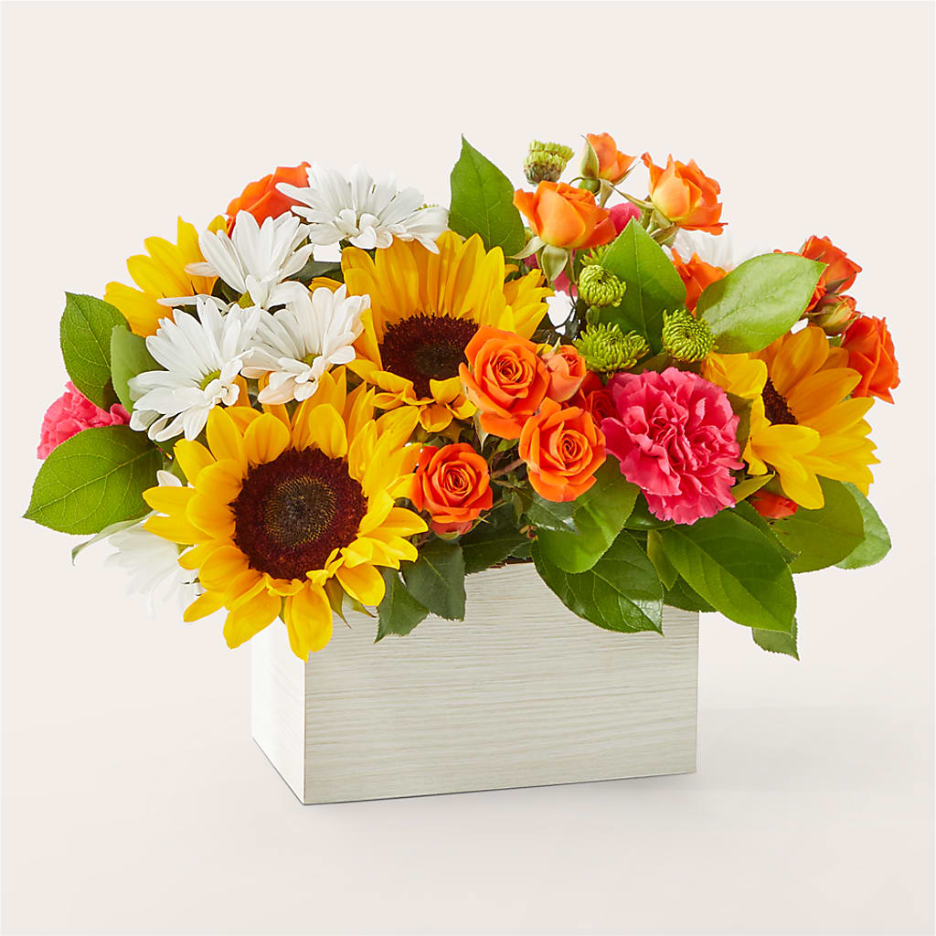 Sun-drenched Blooms Box Bouquet – Babes Floral Design Llc, Old Fort NC