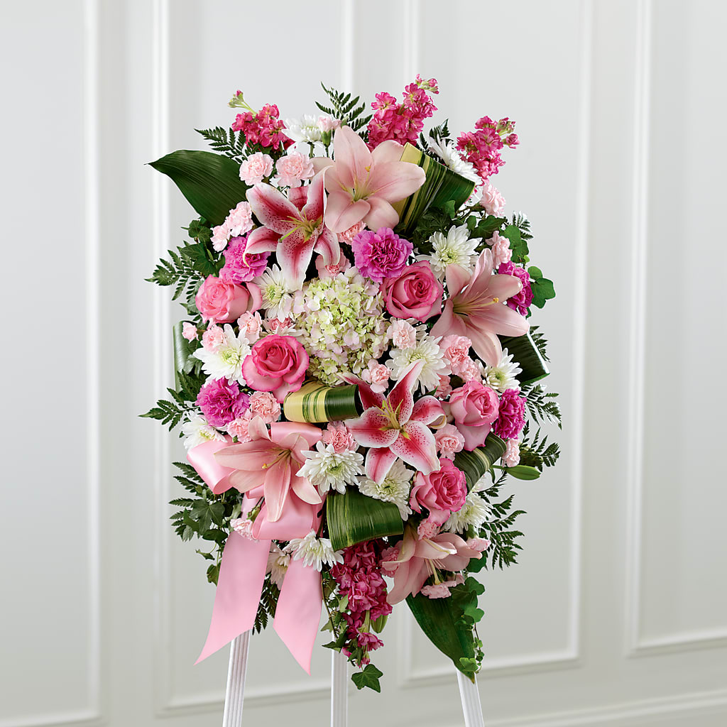 Comforting Standing Spray – Babes Floral Design Llc, Old Fort NC