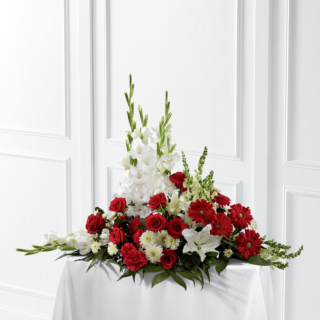 Crimson & White Arrangement – Babes Floral Design Llc, Old Fort NC