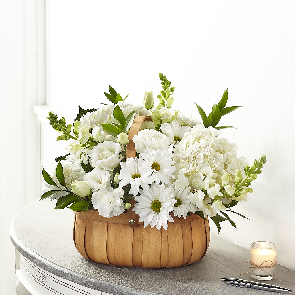 Pure Ivory Basket – Babes Floral Design Llc, Old Fort NC