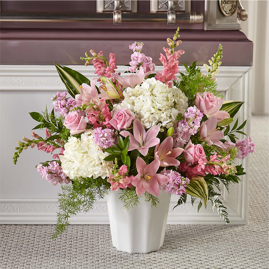 Simply Serene Floor Basket – Babes Floral Design Llc, Old Fort NC