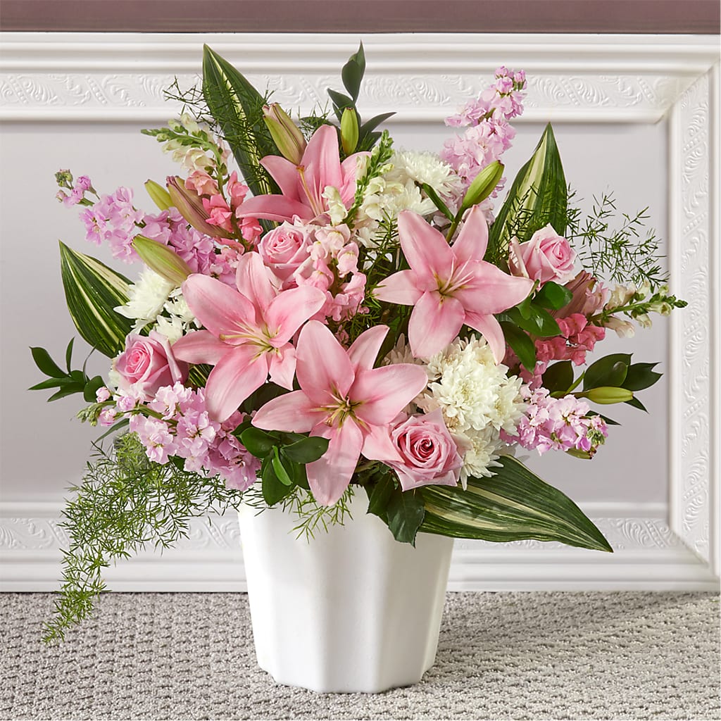 Simply Serene Floor Basket – Babes Floral Design Llc, Old Fort NC