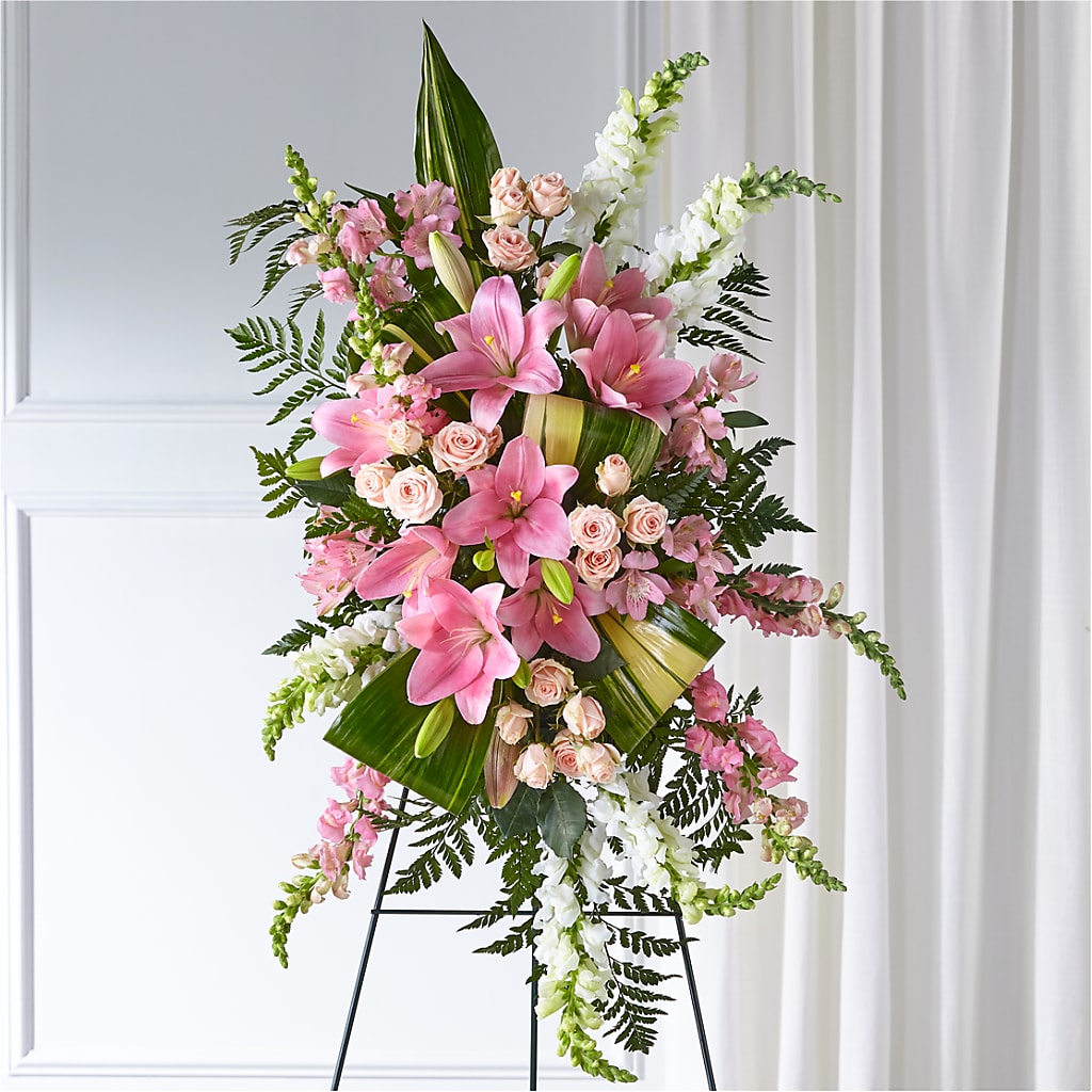 Elegant Embrace Standing Spray – Babes Floral Design Llc, Old Fort NC