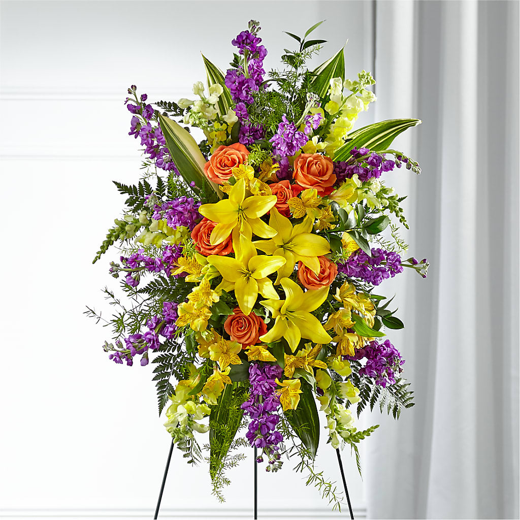 Thoughtful Prayers Standing Spray – Babes Floral Design Llc, Old Fort NC