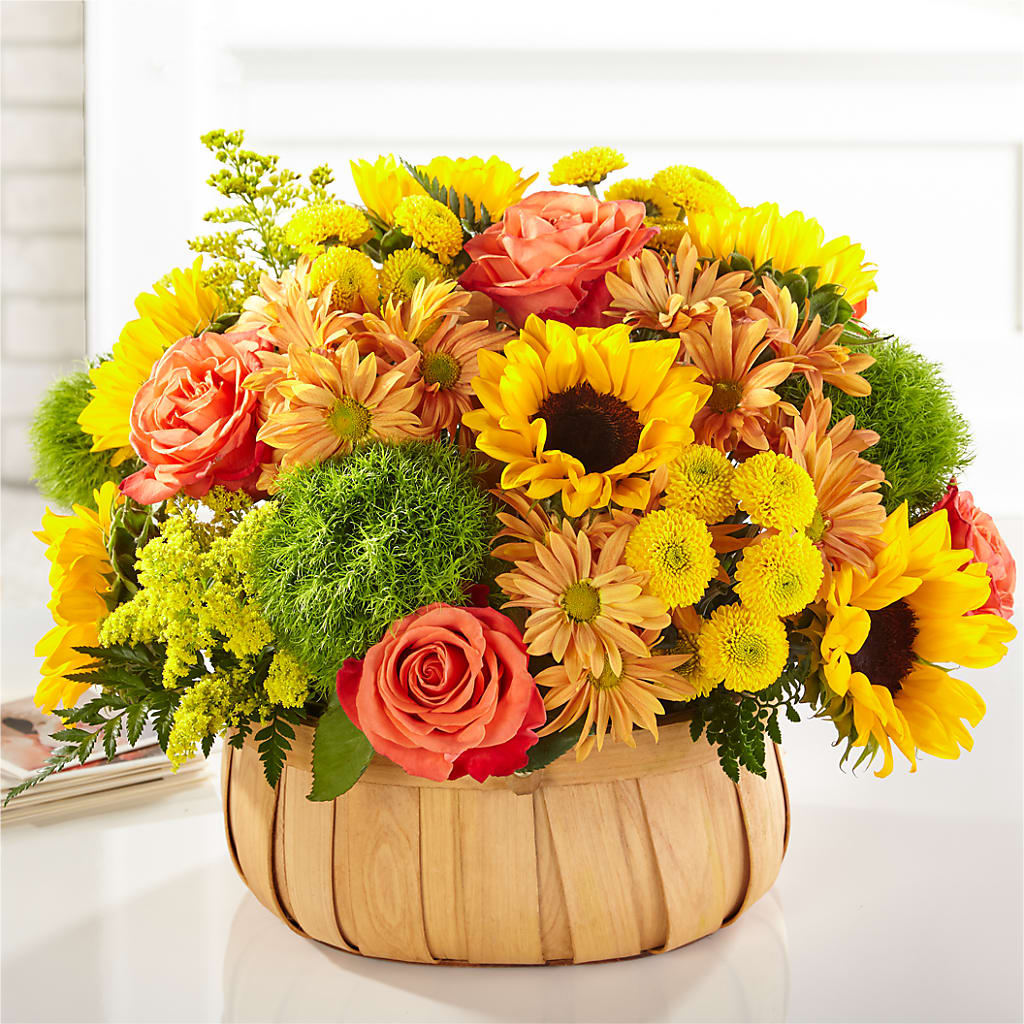 Harvest Sunflower Basket – Babes Floral Design Llc, Old Fort NC