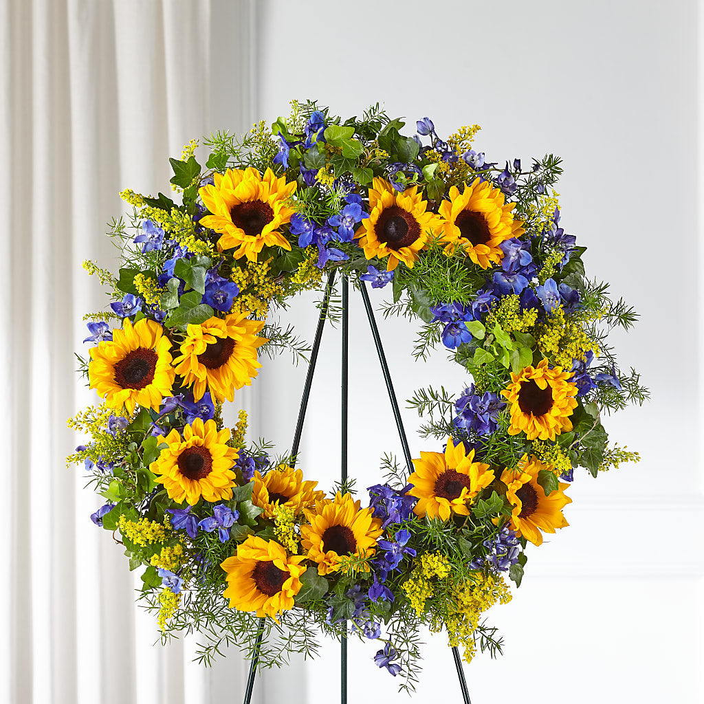 Bright Rays Wreath – Babes Floral Design Llc, Old Fort NC