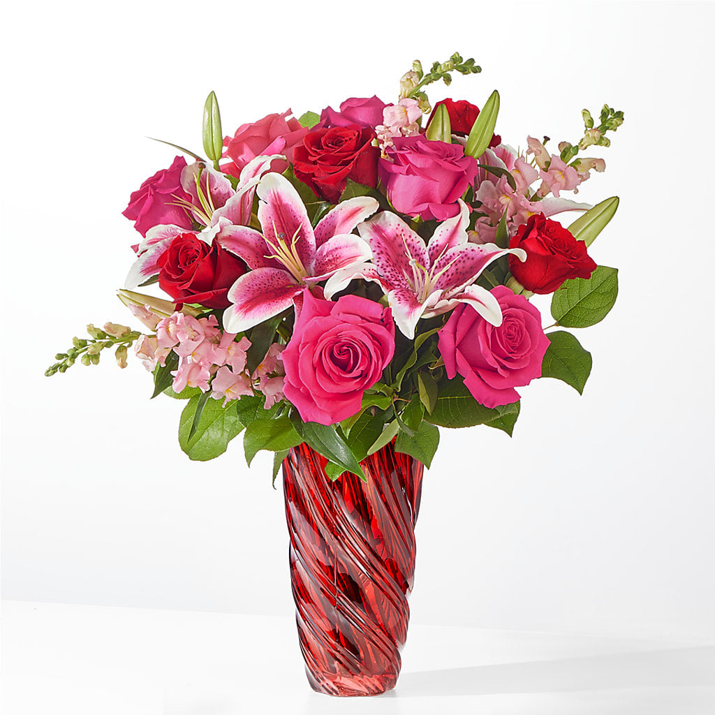 Always You Bouquet with Luxe Swirl Vase – Babes Floral Design Llc, Old Fort NC