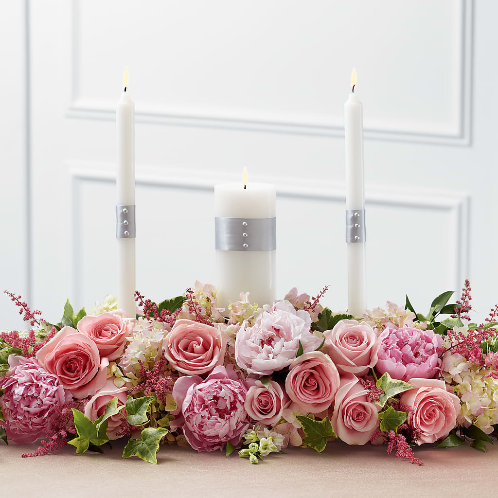 Worldwide Romance Unity Candle Arrangement – Babes Floral Design Llc, Old Fort NC