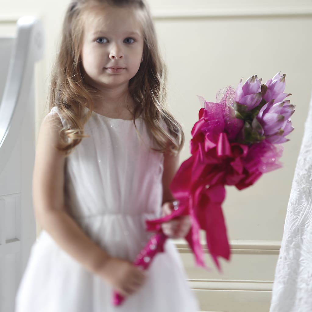 Sparkle Pink Flower Girl Bouquet – Babes Floral Design Llc, Old Fort NC