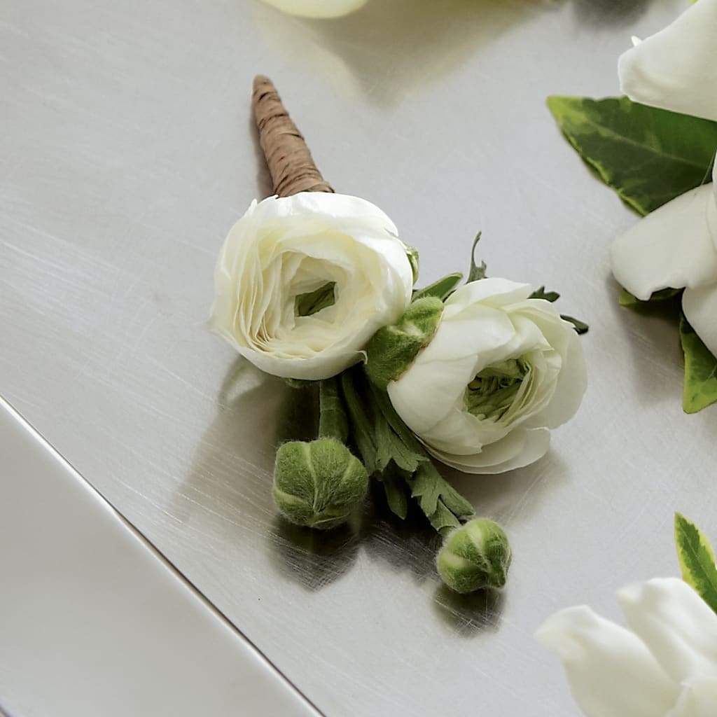 White Ranunculus Boutonniere – Babes Floral Design Llc, Old Fort NC