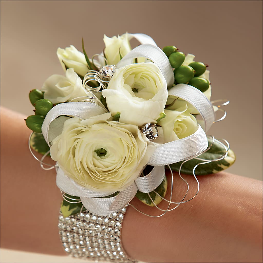 White Wedding Corsage – Babes Floral Design Llc, Old Fort NC
