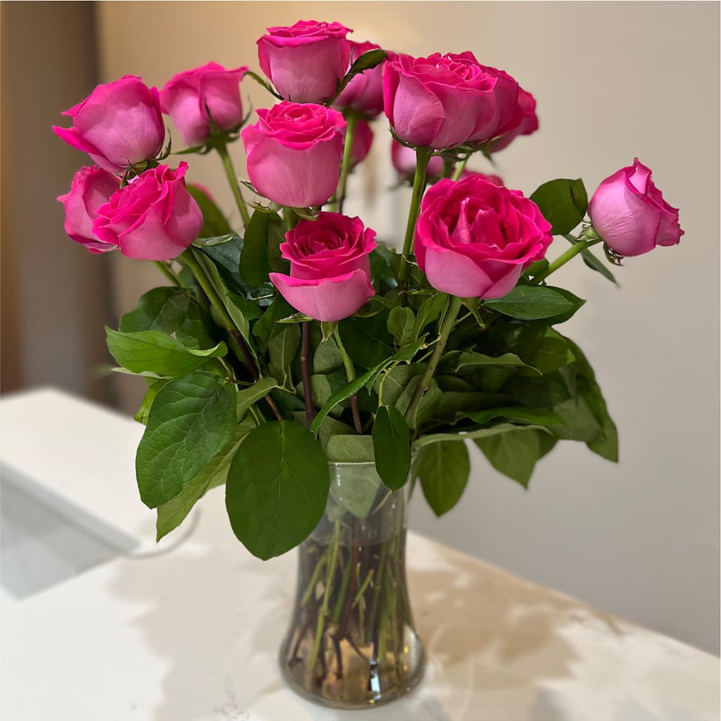 Long Stem Pink Rose Bouquet –  Babes Floral Design Llc, Old Fort NC