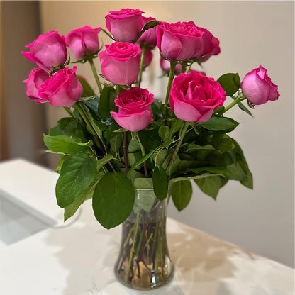Long Stem Pink Rose Bouquet –  Babes Floral Design Llc, Old Fort NC