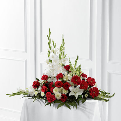 Crimson & White Arrangement –  Babes Floral Design Llc, Old Fort NC