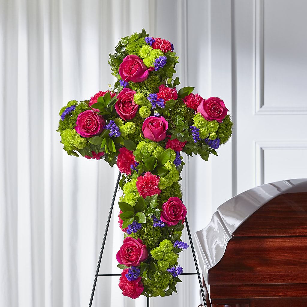 Tribute Rose Floral Cross –  Babes Floral Design Llc, Old Fort NC