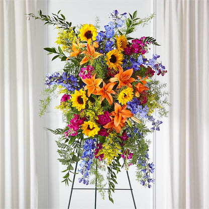 Sunlit Memories Standing Spray (Standard) –  Babes Floral Design Llc, Old Fort NC