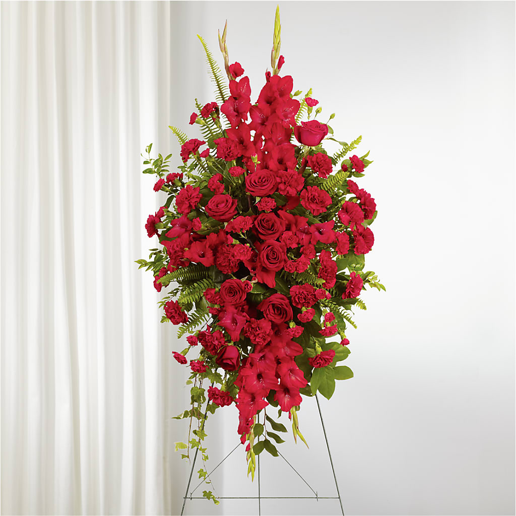 From the Heart Standing Spray –  Babes Floral Design Llc, Old Fort NC