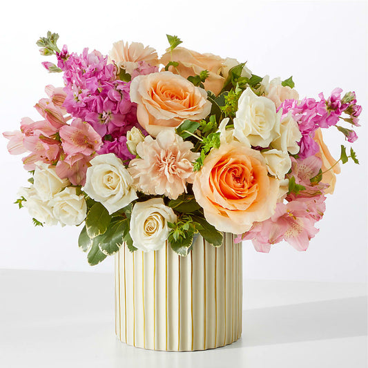 Paradise Bouquet with Ivory Vase –  Babes Floral Design Llc, Old Fort NC