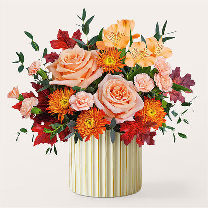 Spiced Latte Bouquet with Ivory Vase –  Babes Floral Design Llc, Old Fort NC
