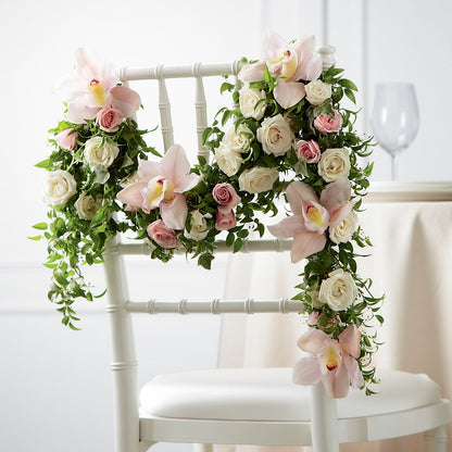 Orchid Rose Chair Décor –  Babes Floral Design Llc, Old Fort NC