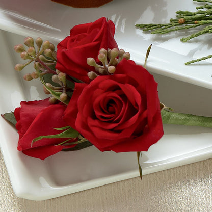 Red Spray Rose Boutonniere –  Babes Floral Design Llc, Old Fort NC