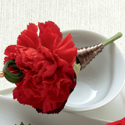 Red Carnation Boutonniere –  Babes Floral Design Llc, Old Fort NC