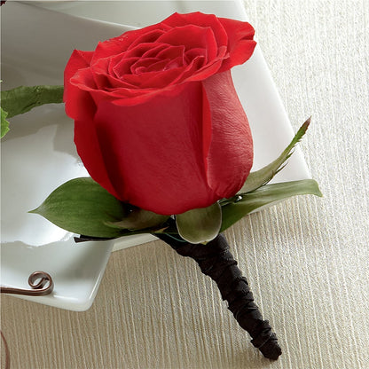 Red Rose Boutonniere –  Babes Floral Design Llc, Old Fort NC